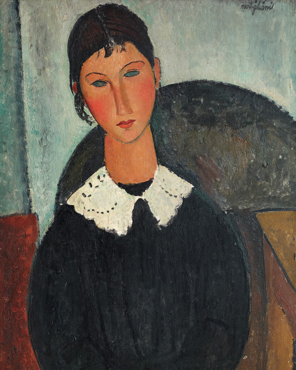 Amedeo Modigliani, Elvira con collettino bianco (1917 o 1918), olio su tela
